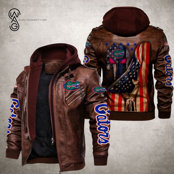 American Flag Florida Gators Football Leather Jacket 1