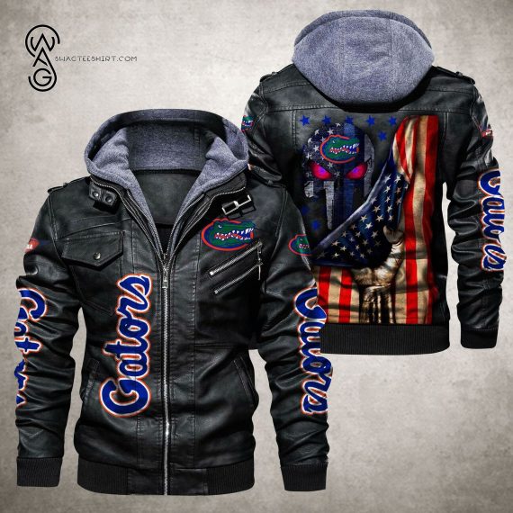 American Flag Florida Gators Football Leather Jacket