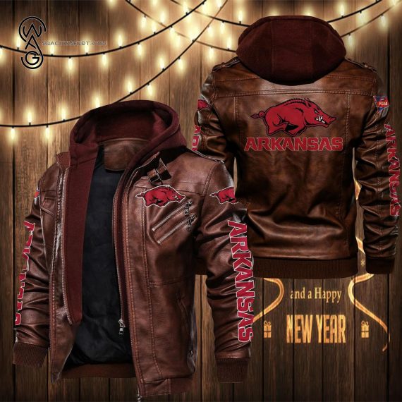 Arkansas Razorbacks Sport Team Leather Jacket 1