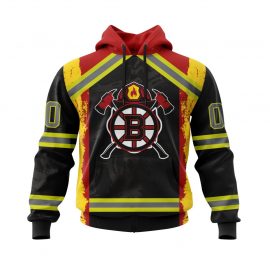Personalized Boston Jersey Bruins Honor Firefighter Zip Up D16
