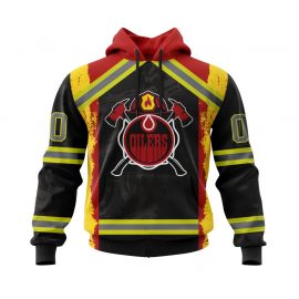 Personalized Edmonton Jersey Oilers Honor Firefighter Zip Up D14