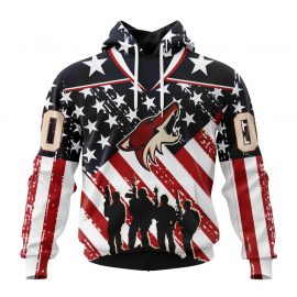 Custom Arizona Coyotes Specialized For Honor US Military Zip Up D4