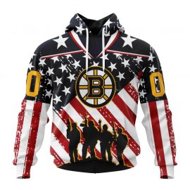 Custom Boston Jersey Bruins Specialized For Honor US Military Zip Up D4
