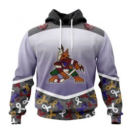 Personalized Arizona Coyotes Specialized Sport Fights Again All Cancer Zip Up D37