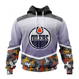 Personalized Edmonton Jersey Oilers Specialized Sport Fights Again All Cancer Zip Up D38