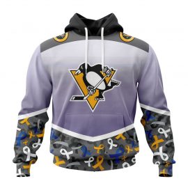 Personalized Pittsburgh Penguins Specialized Sport Fights Again All Cancer Zip Up D33