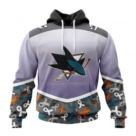 Personalized San Jose Jersey Sharks Specialized Sport Fights Again All Cancer Zip Up D33