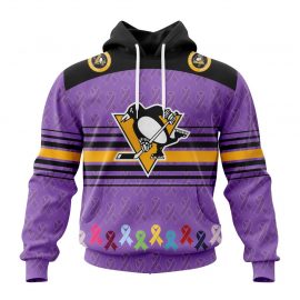 Personalized Pittsburgh Penguins Specialized Design Fights Cancer Zip Up D28