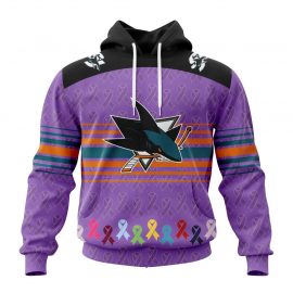 Personalized San Jose Jersey Sharks Specialized Design Fights Cancer Zip Up D28