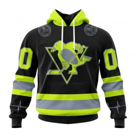 Personalized Pittsburgh Penguins Specialized Kits With FireFighter Uniforms Color Zip Up D34
