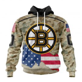 Custom Boston Jersey Bruins Specialized For United State With Camo Color Zip Up D5