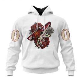 Personalized Arizona Coyotes Specialized Dia De Muertos Zip Up D34