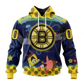 Customized Boston Jersey Bruins Specialized Jersey With SpongeBob Zip Up D12