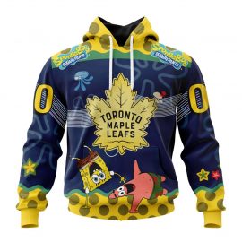 Customized Toronto Jersey Maple Leafs Specialized Jersey With SpongeBob Zip Up D8