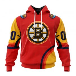 Custom Boston Jersey Bruins Special All Star Game Florida Sunset Zip Up D3