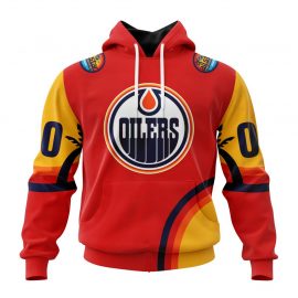 Custom Edmonton Jersey Oilers Special All Star Game Florida Sunset Zip Up D2