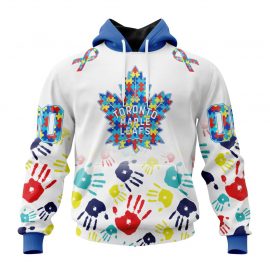 Personalized Toronto Jersey Maple Leafs Autism Awareness Hands Design Zip Up D10