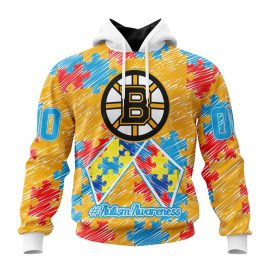 Personalized Boston Jersey Bruins Special Autism Awareness Month Zip Up D22