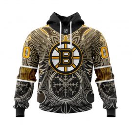 Personalized Boston Jersey Bruins Dark Norse Symbols Zip Up D14