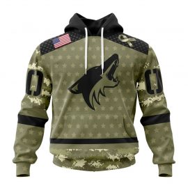 Personalized Arizona Coyotes Special Camo Military Appreciation Zip Up D22