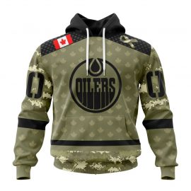 Personalized Edmonton Jersey Oilers Special Camo Military Appreciation Zip Up D21