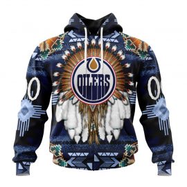 Personalized Edmonton Jersey Oilers Special Native Costume Design Zip Up D25