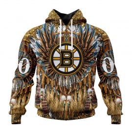 Customized Boston Jersey Bruins Special Native Costume Design Zip Up D10