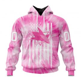 Personalized San Jose Jersey Sharks Special Pink Tie Dye Zip Up D23