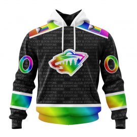 Minnesota Wild Special Pride Design Pullover Jersey Zip Up Jersey For Fan LP86