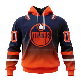 Personalized Edmonton Jersey Oilers Special Gradient Design Zip Up D29