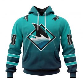 Personalized San Jose Jersey Sharks Special Gradient Design Zip Up D24