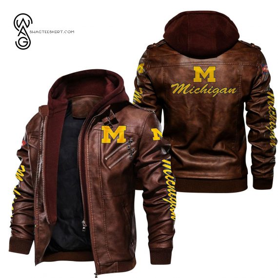 Michigan Wolverines Sport Team Leather Jacket 1