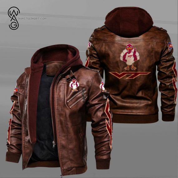 Virginia Tech Hokies Sport Team Leather Jacket 1
