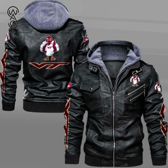 Virginia Tech Hokies Sport Team Leather Jacket - Copy