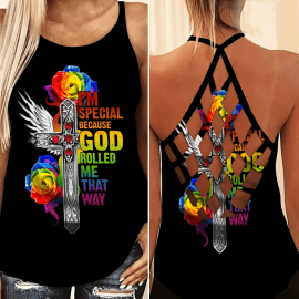 Gift Ideas For LGBT Love Is Love My Life Limited Cross Open Back Camisole Tank Top 2