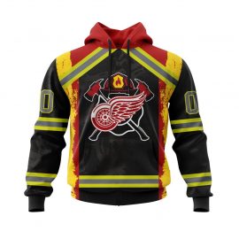 Personalized Detroit Red Wings Honor Firefighter Zip Up D17