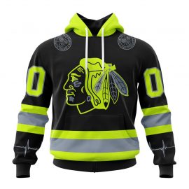 Personalized Chicago Unique BlackHawks Special Firefighter Uniform Design Custom Jersey