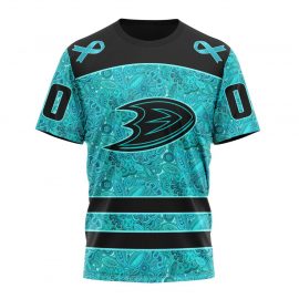 Anaheim Ducks Tee Special Design Fight Ovarian Cancer For Fan NL28