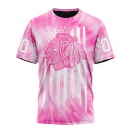 Personalized Chicago Unique BlackHawks Special Pink Tie Dye Short Sleeve For Fan