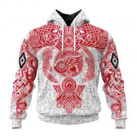 Personalized Detroit Red Wings Special Norse Symbols Zip Up D29