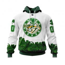 Personalized Nashville Predators Tee White And Green Happy St Patrick Days