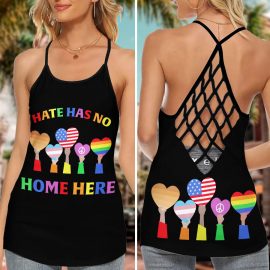 Gift Ideas For Lgbt Home Here Cross Open Back Tank Top