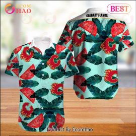 Calgary Flames Special Leaf Button Up Gift For Men And Women