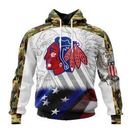 Personalized Chicago Unique BlackHawks Design With Our America Eagle Flag Custom Jersey