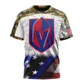 Personalized Vegas Golden Knights Design With Our America Eagle Flag Short Sleeve
