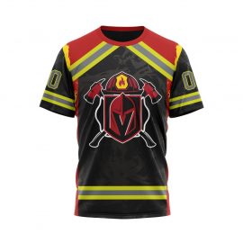 Personalized Vegas Golden Knights Design Honor Firefighter Short Sleeve For Fan