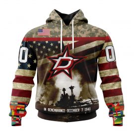 Personalized Dallas Stars Specialized Remember Pearl Harbor Custom Jersey