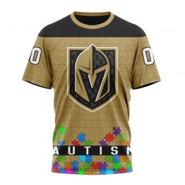 Personalized Vegas Golden Knights Fights Against Autism Short Sleeve For Men Women
