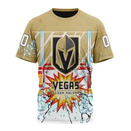 Personalized Vegas Golden Knights With Ice Arena Special Design Short Sleeve