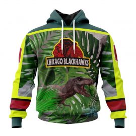 Personalized Chicago Unique BlackHawks Special Design Jurassic World Custom Jersey